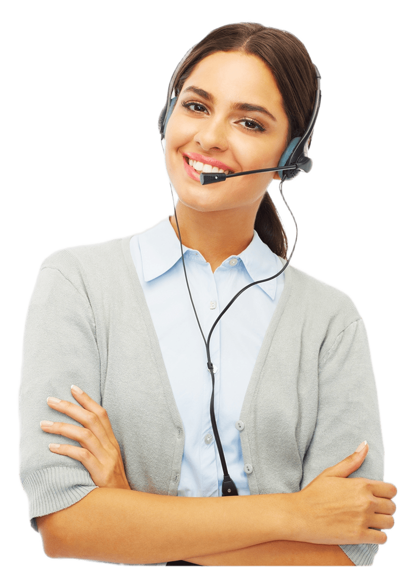 Support agent with headset providing assistance.